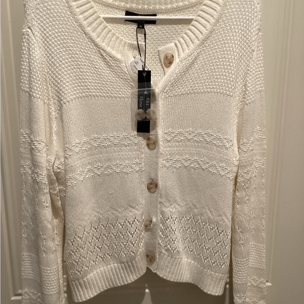 ViVI Cream Knit Button-Front Cardigan